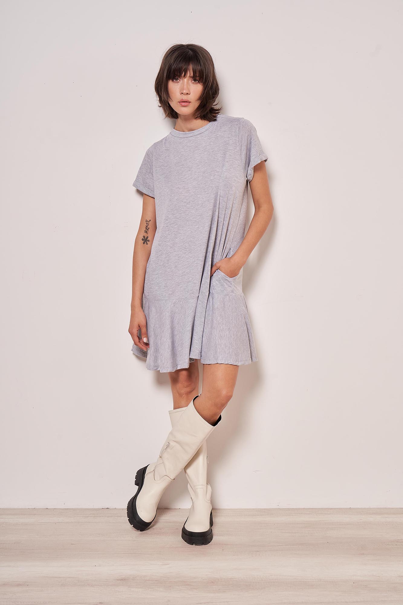 VESTIDO ESPÍRITU GRIS MELANGE