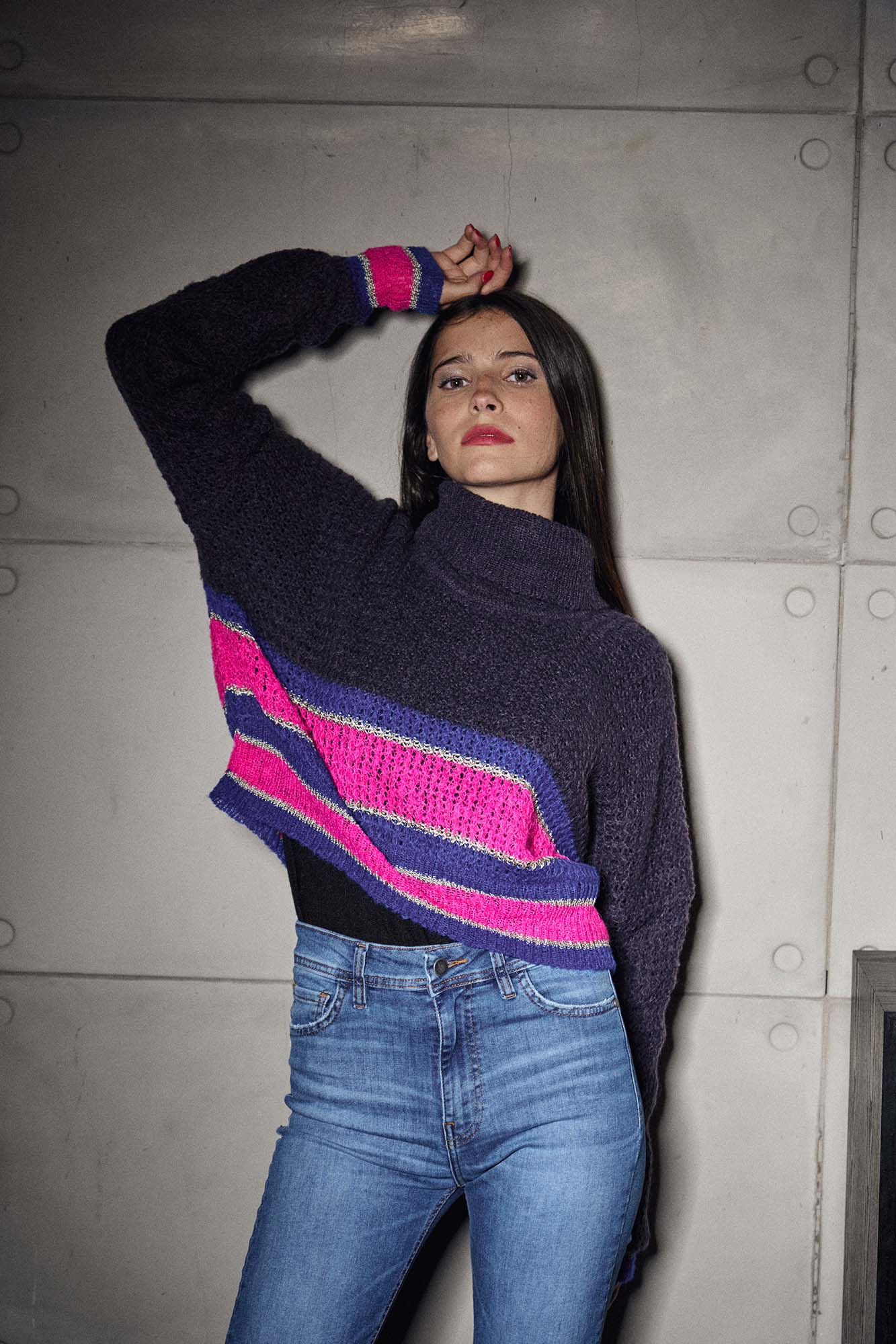 POLERA NEPTUNIO GRIS/FRANCIA/FUXIA