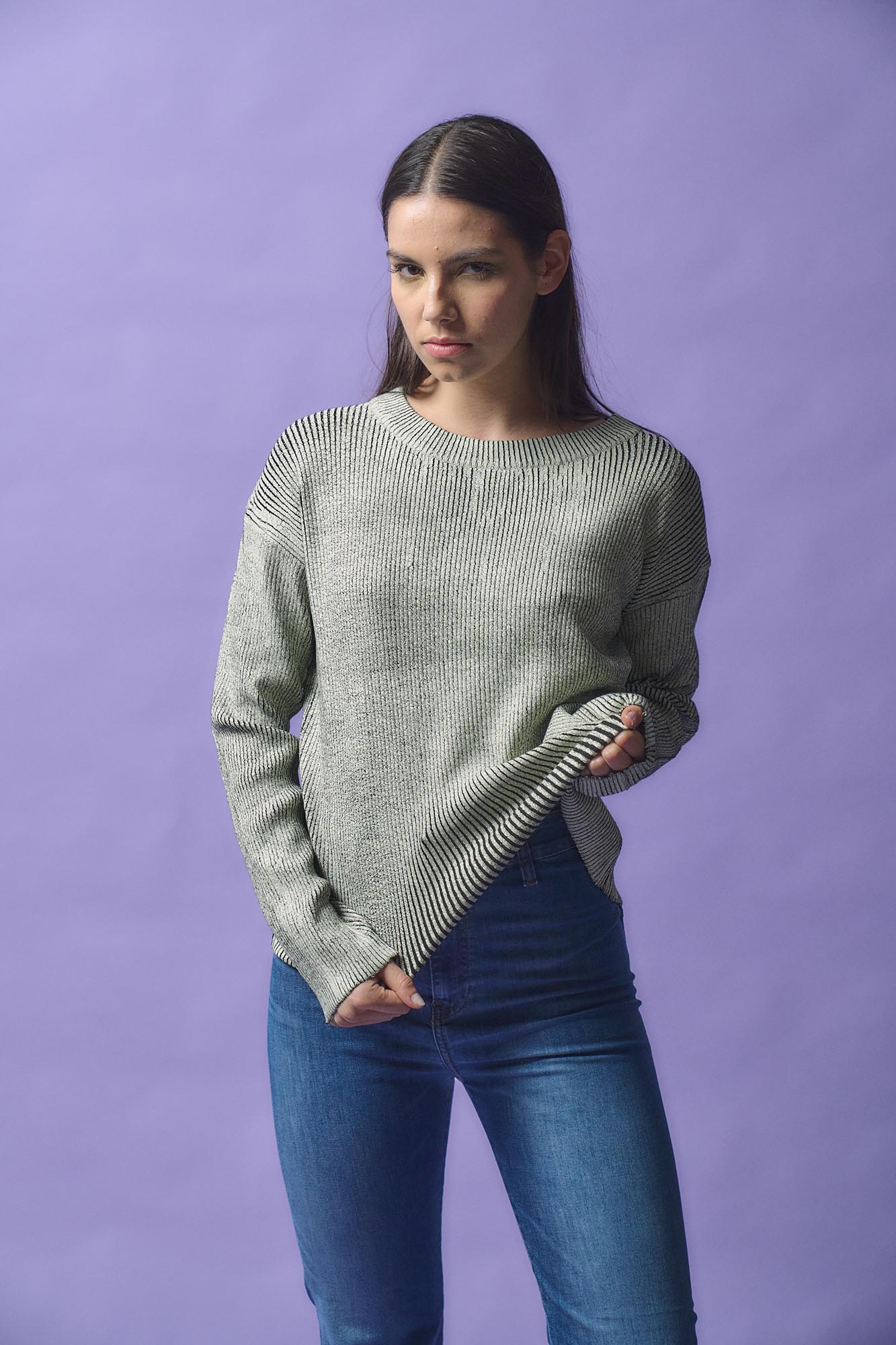 SWEATER CONFIANZA NEGRO/CREMA